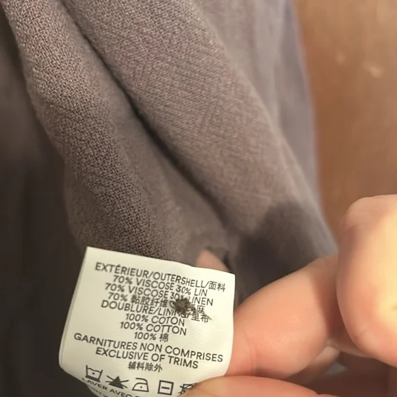 Frank and Oak The Fluid Blazer Dusty Lavender Linen Belted Jacket Small - Picture 7 of 11